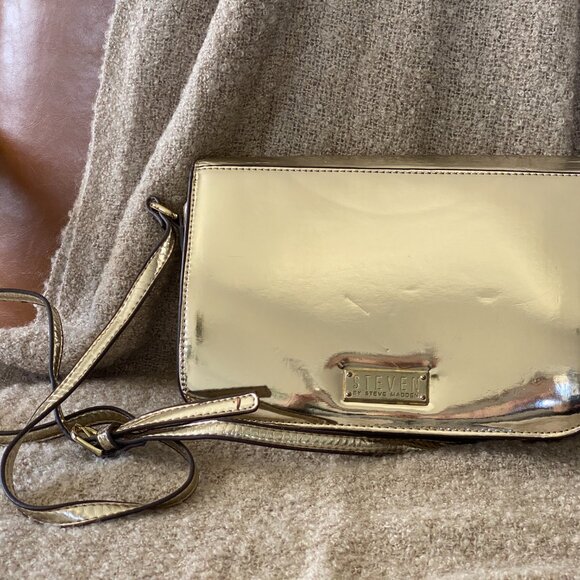 Steven by Steve Madden Light Gold Chrome Crossbody Bag - Picture 2 of 10